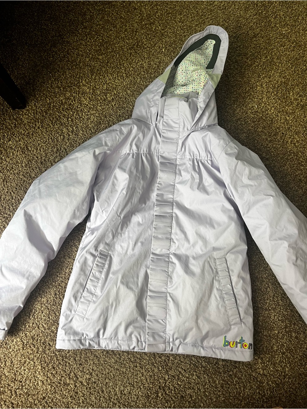 Burton Kids Light Purple Hooded Rain Jacket